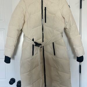 Michael Kors Off-White Belted Puffer Jacket